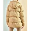 imageGihuo Womens Winter Puffer Jacket Oversized Zip Up Long Quilted Coats Lightweight Stand Collar Padded Jackets with HoodKhaki