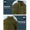 imageGihuo Womens Winter Warm Puffer Jacket Stand Collar Baggy Zip Up Short Quilted Jacket OuterwearArmygreen