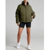 imageGihuo Womens Winter Warm Puffer Jacket Stand Collar Baggy Zip Up Short Quilted Jacket OuterwearArmygreen