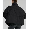 imageGihuo Womens Winter Warm Puffer Jacket Stand Collar Baggy Zip Up Short Quilted Jacket OuterwearBlack