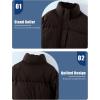 imageGihuo Womens Winter Warm Puffer Jacket Stand Collar Baggy Zip Up Short Quilted Jacket OuterwearBrown
