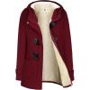 imageGihuo Winter Jackets for Women Sherpa Lined Jacket Women Duffle Toggle Coat Hooded Fleece JacketWine