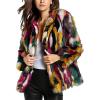 imageGihuo Womens Multicolor Faux Fur Coat Winter Warm Gradient Color Outwear Jacket Fall Shaggy Furry Open Front CardiganMulticolor