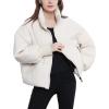 imageGihuo Womens Winter Cropped Puffer Jacket Coat Short Warm Quilted JacketWhite