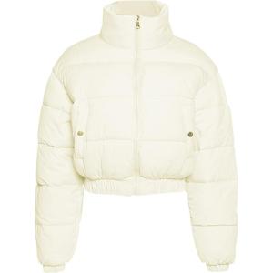 imageGihuo Women s Cropped Quilted Puffer Jacket Outerwear Coats01beige