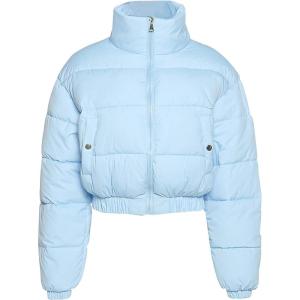 imageGihuo Women s Cropped Quilted Puffer Jacket Outerwear Coats01blue