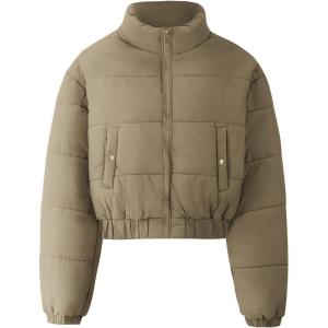 imageGihuo Women s Cropped Quilted Puffer Jacket Outerwear Coats01khaki
