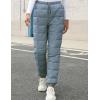imageGihuo Snow Pants Womens Winter Windproof Down Pants Warm Outdoor Ski Pants Padded Loose Ultralight Warm TrousersGrayblue