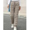 imageGihuo Snow Pants Womens Winter Windproof Down Pants Warm Outdoor Ski Pants Padded Loose Ultralight Warm TrousersKhaki