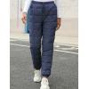 imageGihuo Snow Pants Womens Winter Windproof Down Pants Warm Outdoor Ski Pants Padded Loose Ultralight Warm TrousersNavy
