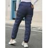 imageGihuo Snow Pants Womens Winter Windproof Down Pants Warm Outdoor Ski Pants Padded Loose Ultralight Warm TrousersNavy