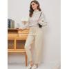 imageGihuo Women s Cable Knit Sweater Pants Long Knit Harem Pants Joggers Drawstring Elastic Waist Stretchy Knit Pants01beige