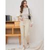 imageGihuo Women s Cable Knit Sweater Pants Long Knit Harem Pants Joggers Drawstring Elastic Waist Stretchy Knit Pants01beige