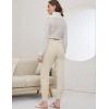 imageGihuo Women s Cable Knit Sweater Pants Long Knit Harem Pants Joggers Drawstring Elastic Waist Stretchy Knit Pants01beige