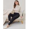 imageGihuo Women s Cable Knit Sweater Pants Long Knit Harem Pants Joggers Drawstring Elastic Waist Stretchy Knit Pants01black