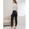 imageGihuo Women s Cable Knit Sweater Pants Long Knit Harem Pants Joggers Drawstring Elastic Waist Stretchy Knit Pants01black