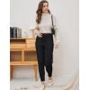 imageGihuo Women s Cable Knit Sweater Pants Long Knit Harem Pants Joggers Drawstring Elastic Waist Stretchy Knit Pants01black