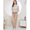 imageGihuo Women s Cable Knit Sweater Pants Long Knit Harem Pants Joggers Drawstring Elastic Waist Stretchy Knit Pants01camel