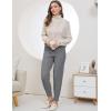 imageGihuo Women s Cable Knit Sweater Pants Long Knit Harem Pants Joggers Drawstring Elastic Waist Stretchy Knit Pants01grey
