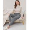 imageGihuo Women s Cable Knit Sweater Pants Long Knit Harem Pants Joggers Drawstring Elastic Waist Stretchy Knit Pants01grey