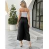 imageGihuo Women s Culottes Linen Blend Wide Leg Pants Elastic Waist Casual Palazzo Trousers with Pockets CaprisBlack