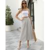 imageGihuo Women s Culottes Linen Blend Wide Leg Pants Elastic Waist Casual Palazzo Trousers with Pockets CaprisLightkhaki