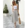 imageGihuo Women s Culottes Linen Blend Wide Leg Pants Elastic Waist Casual Palazzo Trousers with Pockets CaprisLightkhaki