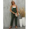 imageGihuo Womens Linen Overalls Loose Fit Baggy Bib Overalls Wide Leg JumpsuitArmy Green