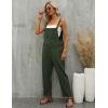 imageGihuo Womens Linen Overalls Loose Fit Baggy Bib Overalls Wide Leg JumpsuitArmy Green