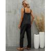 imageGihuo Womens Linen Overalls Loose Fit Baggy Bib Overalls Wide Leg JumpsuitBlack