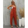imageGihuo Womens Linen Overalls Loose Fit Baggy Bib Overalls Wide Leg JumpsuitBrickred
