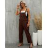imageGihuo Womens Linen Overalls Loose Fit Baggy Bib Overalls Wide Leg JumpsuitBrown