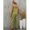 imageGihuo Womens Linen Overalls Loose Fit Baggy Bib Overalls Wide Leg JumpsuitGreen
