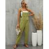 imageGihuo Womens Linen Overalls Loose Fit Baggy Bib Overalls Wide Leg JumpsuitGreen
