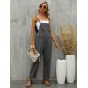 imageGihuo Womens Linen Overalls Loose Fit Baggy Bib Overalls Wide Leg JumpsuitGrey