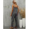 imageGihuo Womens Linen Overalls Loose Fit Baggy Bib Overalls Wide Leg JumpsuitGrey