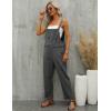 imageGihuo Womens Linen Overalls Loose Fit Baggy Bib Overalls Wide Leg JumpsuitGrey