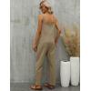 imageGihuo Womens Linen Overalls Loose Fit Baggy Bib Overalls Wide Leg JumpsuitKhaki