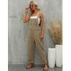 imageGihuo Womens Linen Overalls Loose Fit Baggy Bib Overalls Wide Leg JumpsuitKhaki