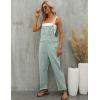 imageGihuo Womens Linen Overalls Loose Fit Baggy Bib Overalls Wide Leg JumpsuitLightgreen