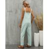 imageGihuo Womens Linen Overalls Loose Fit Baggy Bib Overalls Wide Leg JumpsuitLightgreen