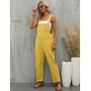 imageGihuo Womens Linen Overalls Loose Fit Baggy Bib Overalls Wide Leg JumpsuitYellow
