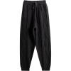 imageGihuo Women s Cable Knit Sweater Pants Long Knit Harem Pants Joggers Drawstring Elastic Waist Stretchy Knit Pants01black
