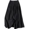 imageGihuo Women s Culottes Linen Blend Wide Leg Pants Elastic Waist Casual Palazzo Trousers with Pockets CaprisBlack