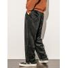 imageGihuo Mens Corduroy Pants Elastic Waist Sweatpants Vintage Cargo Sweatpants Loose Wide Leg Pants Hip Pop StreetwearBlack