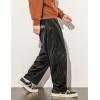 imageGihuo Mens Corduroy Pants Elastic Waist Sweatpants Vintage Cargo Sweatpants Loose Wide Leg Pants Hip Pop StreetwearBlack