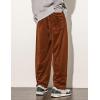 imageGihuo Mens Corduroy Pants Elastic Waist Sweatpants Vintage Cargo Sweatpants Loose Wide Leg Pants Hip Pop StreetwearBrown