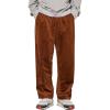 imageGihuo Mens Corduroy Pants Elastic Waist Sweatpants Vintage Cargo Sweatpants Loose Wide Leg Pants Hip Pop StreetwearBrown