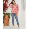 imageGihuo Valentine Heart Sweater for Women Cute Kawaii Casual Crewneck Long Sleeve Knitted Pullover Sweaters01pink