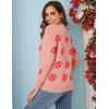 imageGihuo Valentine Heart Sweater for Women Cute Kawaii Casual Crewneck Long Sleeve Knitted Pullover Sweaters01pink